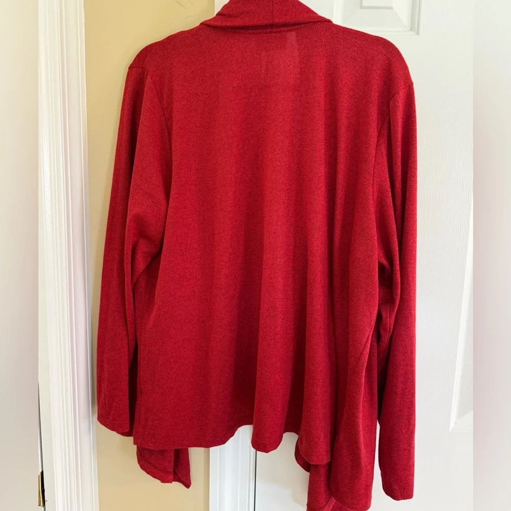 Red Women's Drape Cardigan - Picture 4 of 4